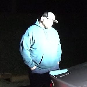 Mitch blinded by a defensive flashlight during a nighttime low-light training scenario.