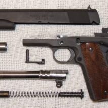 A field strip of a 1911 in preparation for cleaning