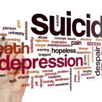 Suicide concept word cloud background
