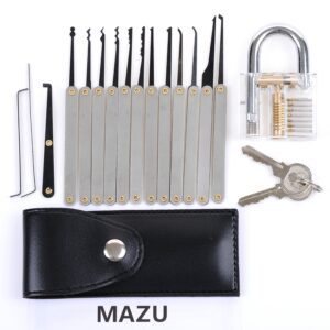 Mazu lock picking tools and training lock