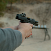shooting walther pistol