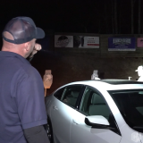 Mitch blinded by a defensive flashlight during a nighttime low-light training scenario.