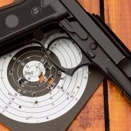 Unloaded air gun on target